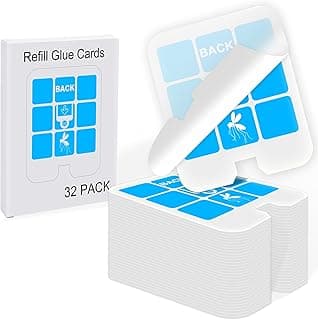 32 Pack Refill Glue Cards, Saferr Home Fly Trap Refill Compatible with Saferr Home SH502, S23005-06 and Dynatrap DT3005W Dot Indoor Fly Tra...