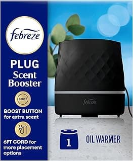 Febreze Plug Scent Booster in Black, Continuous Scent Device Oil Diffuser, Compatible with Febreze Air Freshener Plug in Refills - Refills...