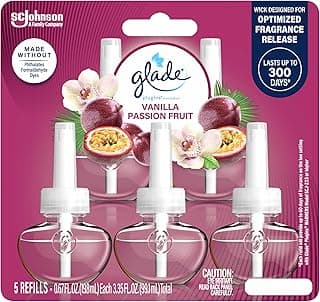 Glade PlugIns Refills Air Freshener, Scented and Essential Oils for Home and Bathroom, Vanilla Passion Fruit, 3.35 Fl Oz, 5 Count