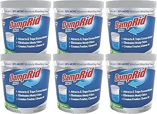 DampRid Refillable Moisture Absorber, 11 oz., 6-Pack - Fresh Scent Moisture Absorbers, 10% More Absorbing Power*, Eliminates Musty Odors fo...