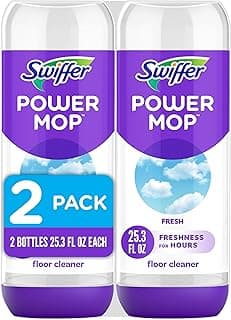 Swiffer PowerMop Liquid Floor Cleaner Refills, Solution for Power Mop, Fresh Scent, 2 Count Mopping Fluid Replacement Bottle, Spray Mops Cl...